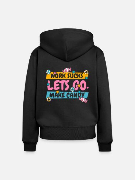 Süßigkeiten Herstellung - Frauen Premium Bio Zip Hoodie - Schwarz