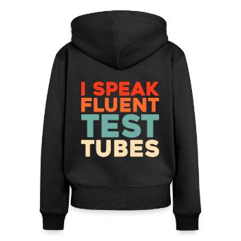Biologie Biologe - Frauen Premium Bio Zip Hoodie - Schwarz - Hinten - Julia (174cm)