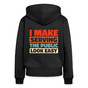 civil servant - Women's Premium Organic Zip Hoodie - black - Back - Julia (174cm)