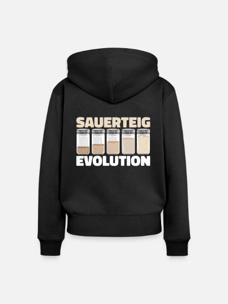 Bäcker Bäckerei Pan Sauerteig Evolution - Frauen Premium Bio Zip Hoodie - Schwarz