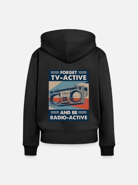 Radio Broadcasting Rundfunk - Frauen Premium Bio Zip Hoodie - Schwarz
