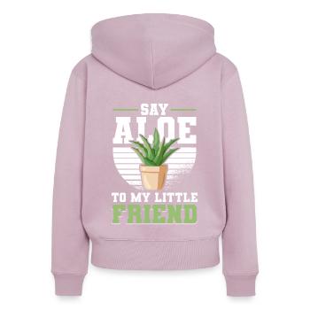 Flowers Aloe Vera Succulent Gardener - Women's Premium Organic Zip Hoodie - dusky pink - Back - Julia (174cm)