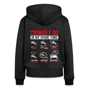 Horse racing - Women's Premium Organic Zip Hoodie - black - Back - Julia (174cm)