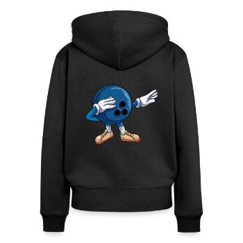 Dabbing Bowling Ball - Women's Premium Organic Zip Hoodie - black - Back - Julia (174cm)