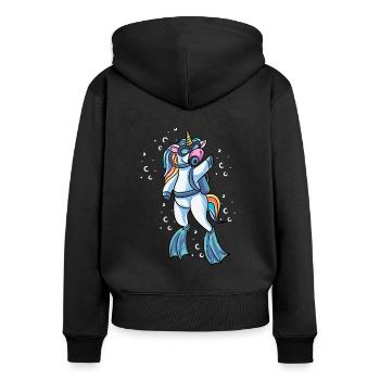 Plongée sous-marine Licorne Plongeur sous-marin - Sweat à capuche zippé Premium bio Femme - noir - Dos - Julia (174cm)