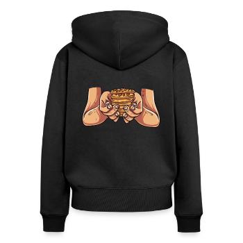 Cuisson des biscuits - Sweat à capuche zippé Premium bio Femme - noir - Dos - Julia (174cm)