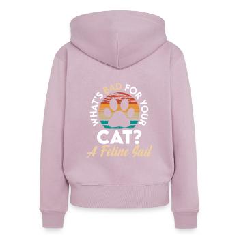 Feline Cat Kitten Breeder - Women's Premium Organic Zip Hoodie - dusky pink - Back - Julia (174cm)