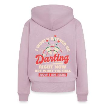 Joueur de fléchettes de fléchettes Gamer - Sweat à capuche zippé Premium bio Femme - rose poudré - Dos - Julia (174cm)