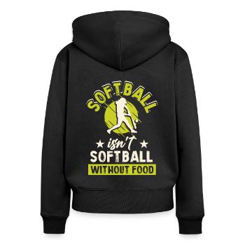 Match de balle molle - Sweat à capuche zippé Premium bio Femme - noir - Dos - Julia (174cm)