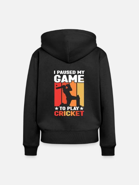 Cricket Pitcher - Frauen Premium Bio Zip Hoodie - Schwarz