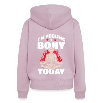 Goth Halloween osseux aujourd’hui squeletté - Sweat à capuche zippé Premium bio Femme - rose poudré - Dos - Julia (174cm)