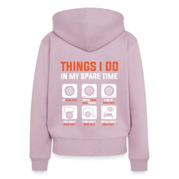 Car mechanic athletes car lovers - Women's Premium Organic Zip Hoodie - dusky pink - Back - Julia (174cm)
