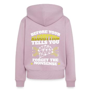Robot Engineers Software Developer - Women's Premium Organic Zip Hoodie - dusky pink - Back - Julia (174cm)
