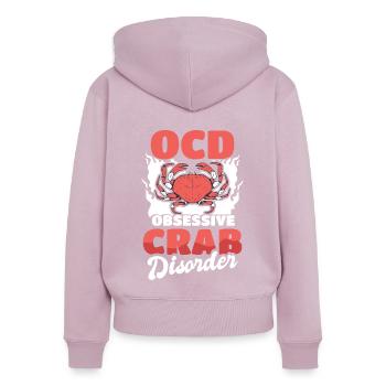 Krabbe Meeresfrüchte Krabbe - Frauen Premium Bio Zip Hoodie - Altrosa - Hinten - Julia (174cm)