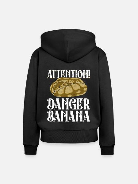 Königspython Banane Königspython Schlange - Frauen Premium Bio Zip Hoodie - Schwarz