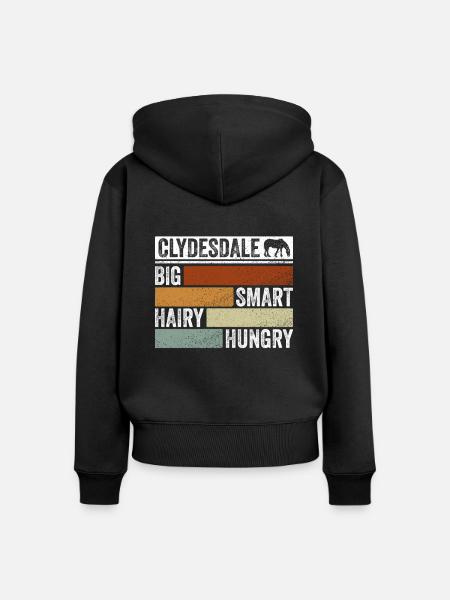 Clydesdale Zugpferd - Frauen Premium Bio Zip Hoodie - Schwarz