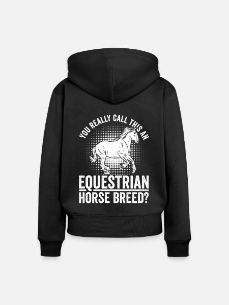 Clydesdale Reiter Reitpferd - Frauen Premium Bio Zip Hoodie - Schwarz