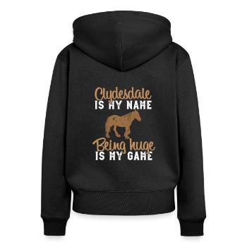 Clydesdale Und Zugpferdebesitzer - Sweat à capuche zippé Premium bio Femme - noir - Dos - Julia (174cm)
