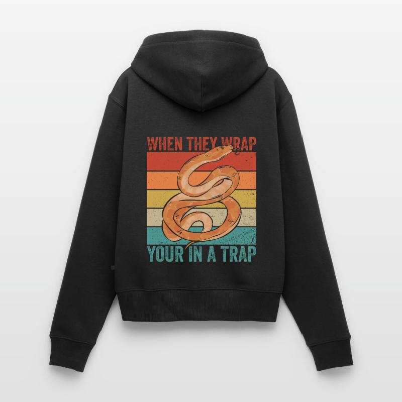 Königspython Boule de banane Python Sweat à capuche zippé Premium bio Femme