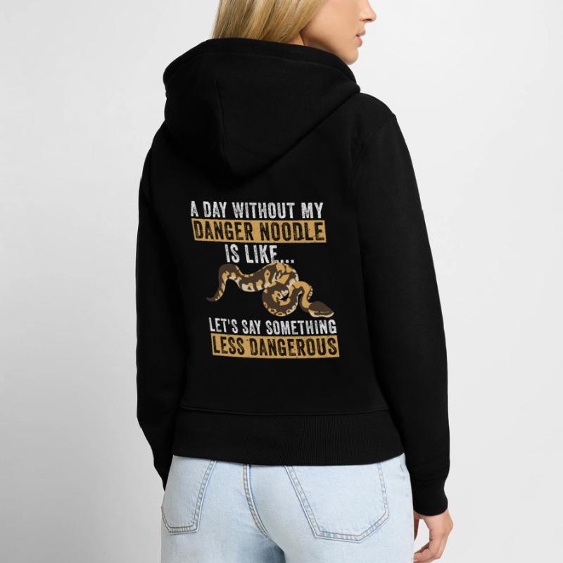 Königspython Banana Ball Python Danger Noodle Sweat à capuche zippé Premium bio Femme