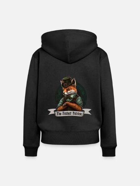 The Foxiest Patrick - Frauen Premium Bio Zip Hoodie - Schwarz