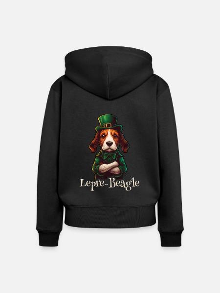 Lepre-Beagle Dog St. Patty - Frauen Premium Bio Zip Hoodie - Schwarz