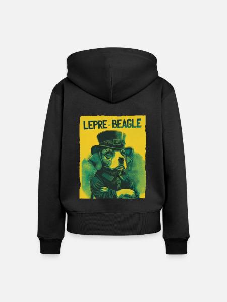 Lepre-Beagle Dog St. Patty - Frauen Premium Bio Zip Hoodie - Schwarz