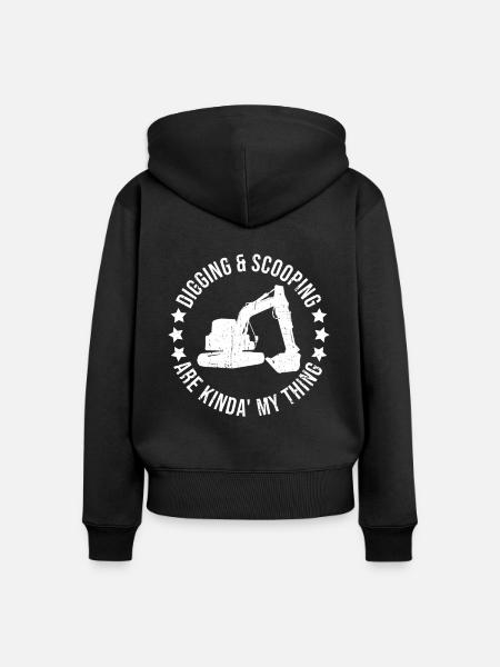 Bagger Sandbagger Baggerfahrer - Frauen Premium Bio Zip Hoodie - Schwarz