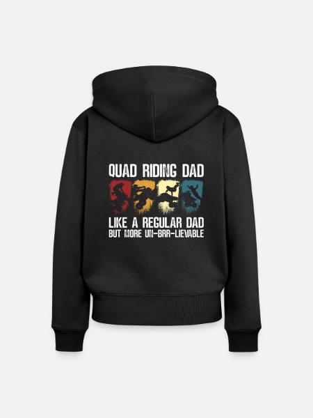 Quad Quadfahrer - Frauen Premium Bio Zip Hoodie - Schwarz