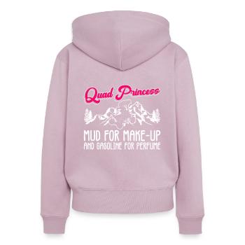 Quad Princess Quadfahrer Frau - Sweat à capuche zippé Premium bio Femme - rose poudré - Dos - Julia (174cm)