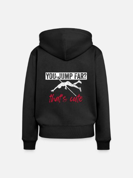 Stabhochspringer Stabhochspringen - Frauen Premium Bio Zip Hoodie - Schwarz