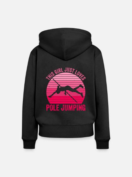 Stabhochspringer Mädchen Stabhochspringen - Frauen Premium Bio Zip Hoodie - Schwarz