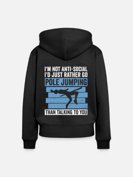 Stabhochspringer Stabhochspringen - Frauen Premium Bio Zip Hoodie - Schwarz