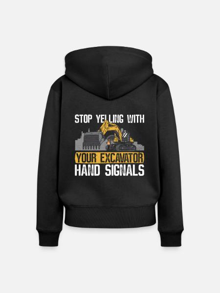 Bagger Baggerbau Baggerfahrer Sandbagger - Frauen Premium Bio Zip Hoodie - Schwarz