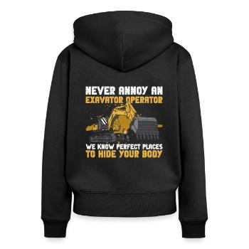 Bagger Baggerführer Baggerfahrer - Sweat à capuche zippé Premium bio Femme - noir - Dos - Julia (174cm)