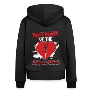Herzoperation Herz OP Herztransplantation - Frauen Premium Bio Zip Hoodie - Schwarz - Hinten - Julia (174cm)