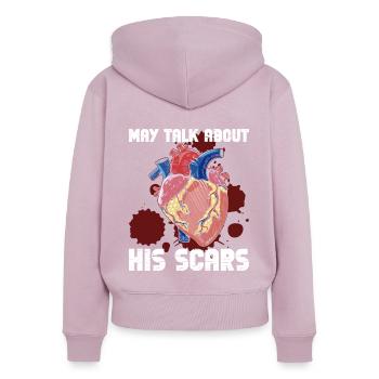 Herzoperation Herz OP Herztransplantation - Frauen Premium Bio Zip Hoodie - Altrosa - Hinten - Julia (174cm)