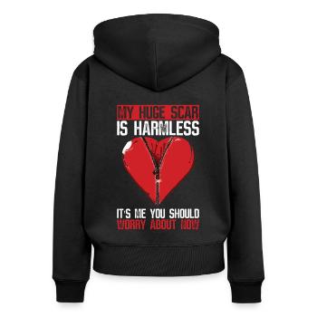 Herzoperation Herz OP Herztransplantation - Frauen Premium Bio Zip Hoodie - Schwarz - Hinten - Julia (174cm)