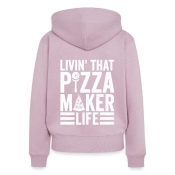 Pizzabäcker Pizzaexperten Pizza - Frauen Premium Bio Zip Hoodie - Altrosa - Hinten - Julia (174cm)