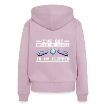 Retro-flipper-spieldesign Für Flipperspieler - Women's Premium Organic Zip Hoodie - dusky pink - Back - Julia (174cm)