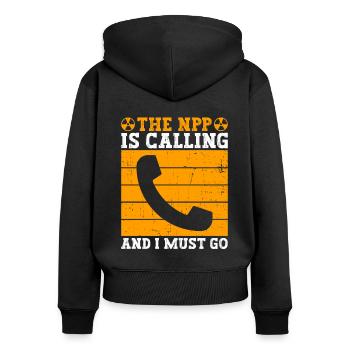 Kernenergie Und Kerntechnik - Frauen Premium Bio Zip Hoodie - Schwarz - Hinten - Julia (174cm)