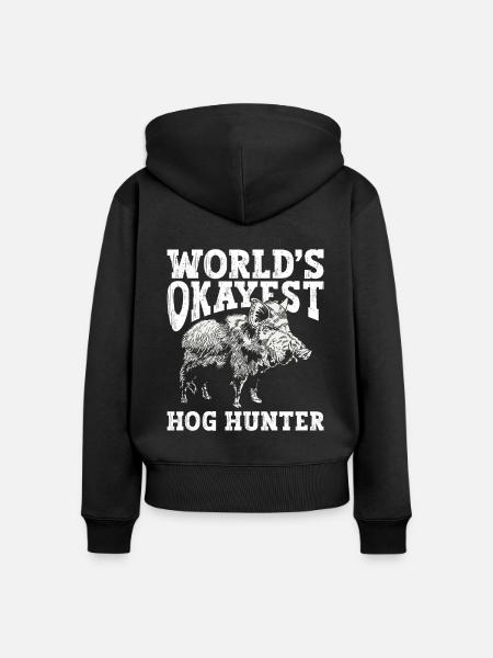 Schweinejagd-design Für Die Wildschweinjagd - Frauen Premium Bio Zip Hoodie - Schwarz