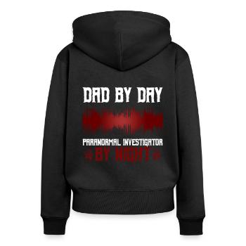 Paranormales Ermittlerdesign Mit Evp-recorder - Frauen Premium Bio Zip Hoodie - Schwarz - Hinten - Julia (174cm)