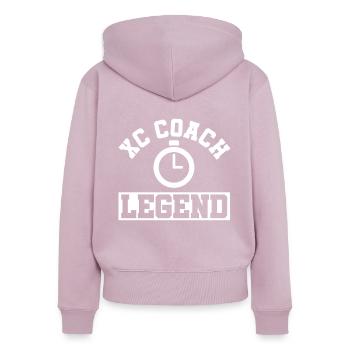 Xc-lauftrainer-design Für Einen - Sweat à capuche zippé Premium bio Femme - rose poudré - Dos - Julia (174cm)