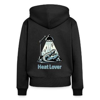 Heat Lover – Gemütliches Design Für Reptilien - Frauen Premium Bio Zip Hoodie - Schwarz - Hinten - Julia (174cm)