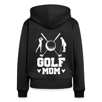 Golf Mom Golfer Mother Golf Ball Game Golf Sport - Frauen Premium Bio Zip Hoodie - Schwarz - Hinten - Julia (174cm)