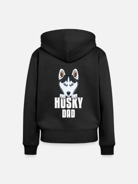 Husky Dad, Hundepapa - Frauen Premium Bio Zip Hoodie - Schwarz