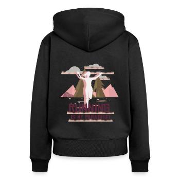Marathon, coureur de trail running - Sweat à capuche zippé Premium bio Femme - noir - Dos - Julia (174cm)