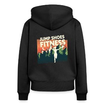 Jump Shoes Fitness Fitness Femme - Sweat à capuche zippé Premium bio Femme - noir - Dos - Julia (174cm)