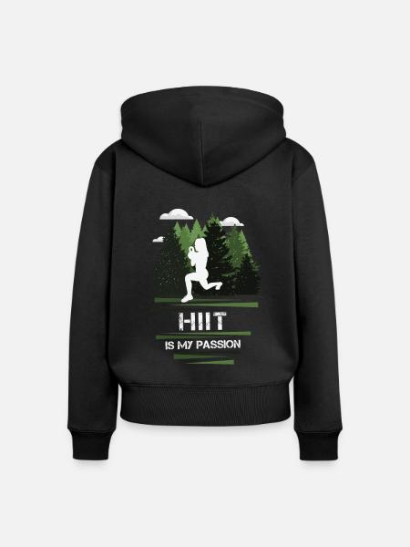 HIIT Passion - Frauen Premium Bio Zip Hoodie - Schwarz